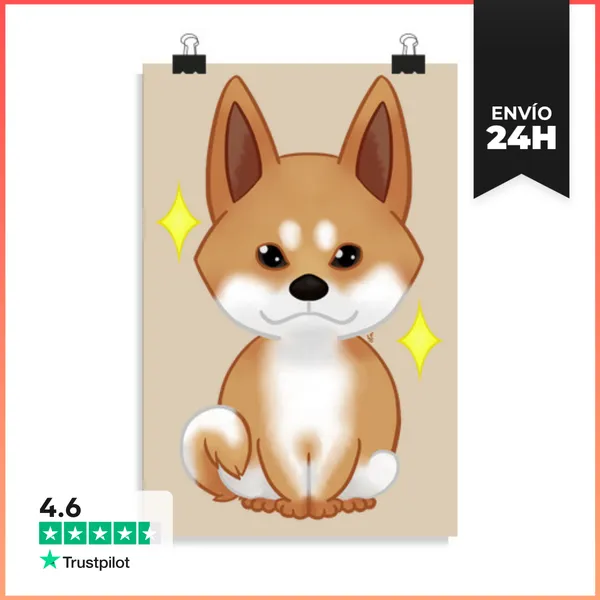 Póster Vertical Shiba Inu LaTostadora