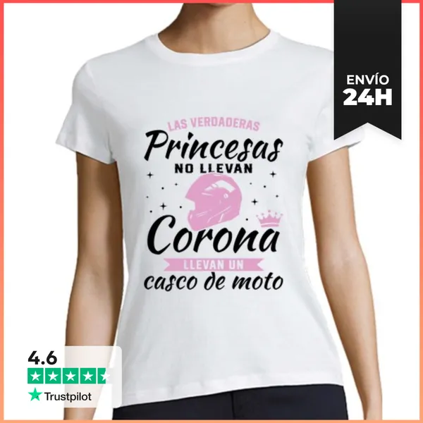 Camiseta Mujer Clásica Motera Regalo Motociclista Chica Motera