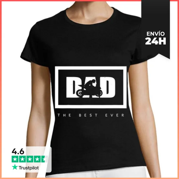 Camiseta Mujer Clásica Papá Motociclista El Mejor Biker De Todos