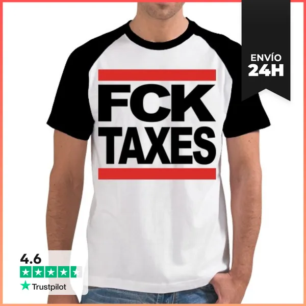 Camiseta Hombre, Estilo Béisbol FCK TAXES LaTostadora