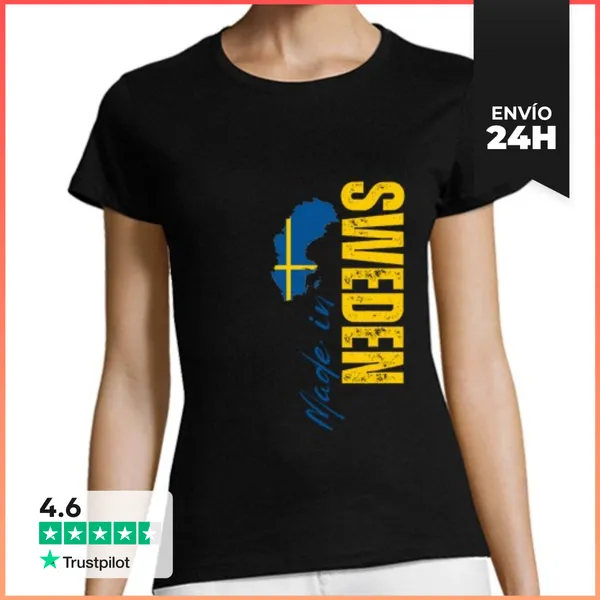 Camiseta Mujer Clásica Hecho En Suecia, Orgullo Sueco LaTostadora