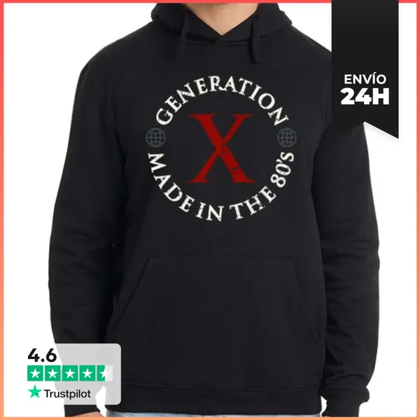 Sudadera Unisex Con Capucha Generation X Made In The 80's