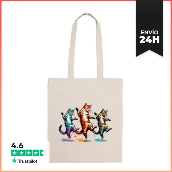 Bolsa De Tela Chats Salvajes Que Bailan Rock Bolso De Mano
