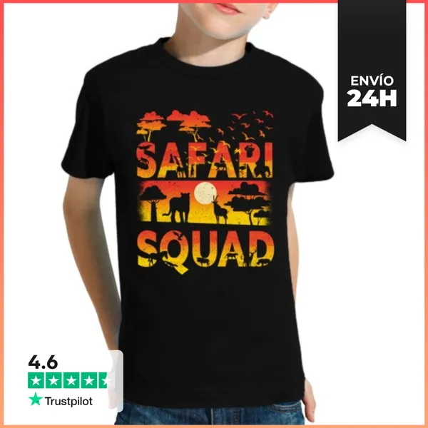 Camiseta Clásica Para Niños Safari Squad Zoo Animales Africanos