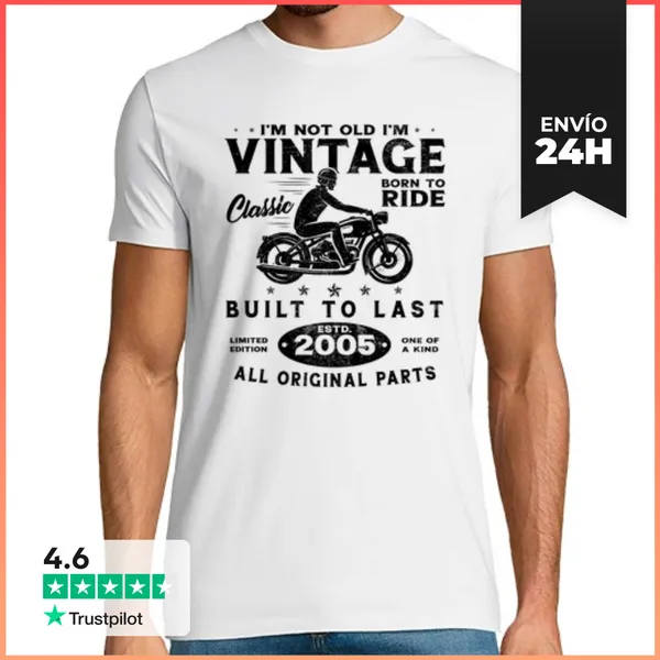 Camiseta Hombre Clásica 2005 Vintage Moto Regalo De Cumpleaños
