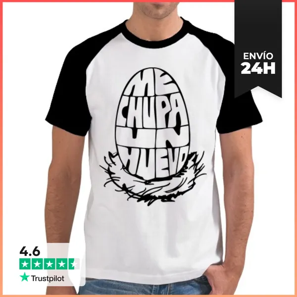 Camiseta Hombre, Estilo Béisbol Me Chupa Un Huevo - Hombre