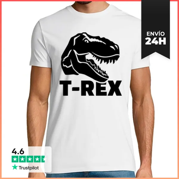 Camiseta Hombre Clásica T-rex Tyrannosaurus Rex LaTostadora