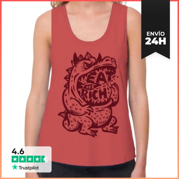 Camiseta Mujer Sin Mangas, Loose Fit Eat The Rich LaTostadora