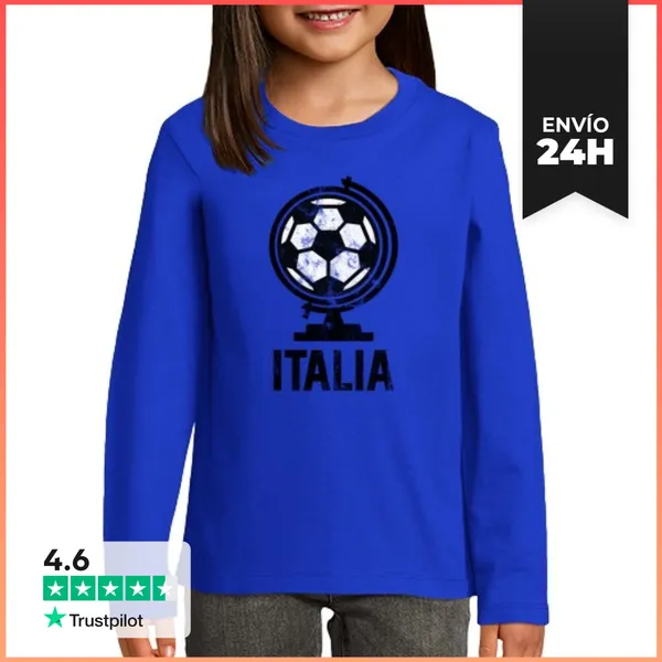 Camiseta Manga Larga Para Niños Italia Futbol LaTostadora