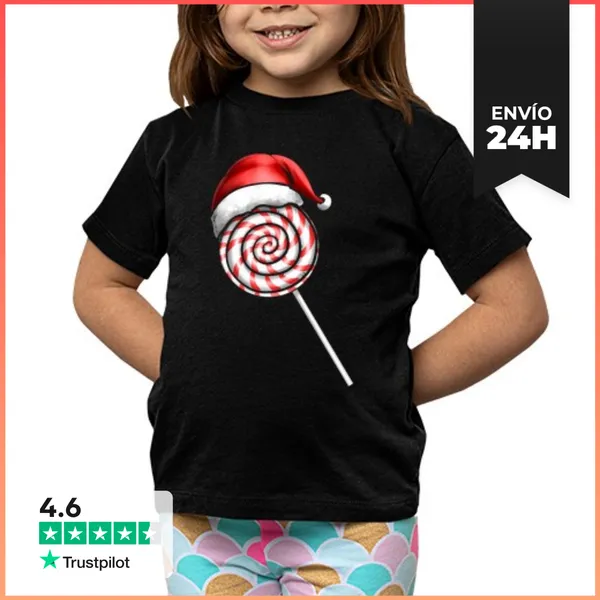 Camiseta Clásica Para Niños Bastón De Caramelo Piruleta Sombrero