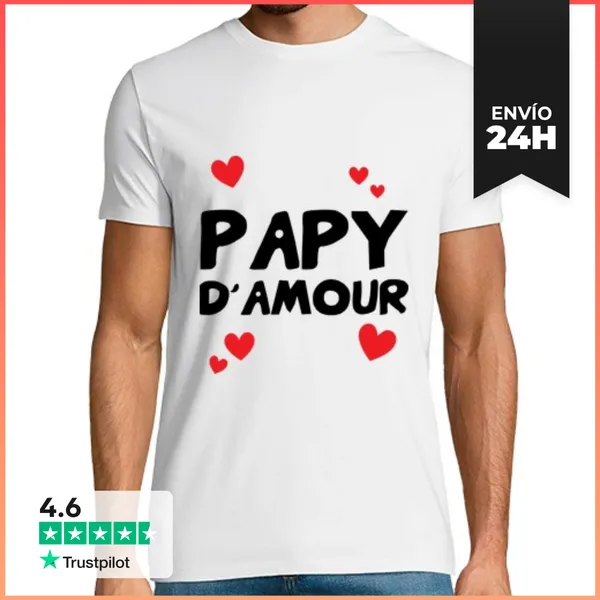 Camiseta Hombre Clásica Papá De Amor LaTostadora