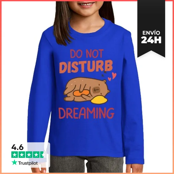 Camiseta Manga Larga Para Niños Modo De Siesta Del Oso Soñador