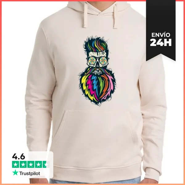 Sudadera Unisex Con Capucha Cráneo Inconformista Cráneo Cráneo