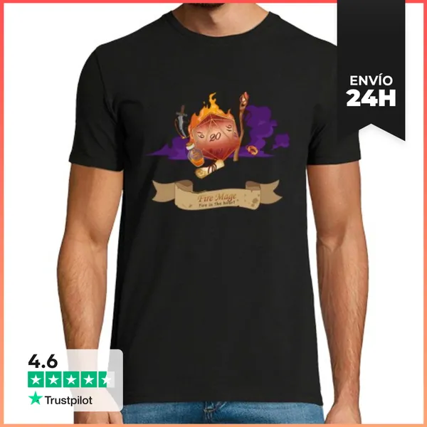 Camiseta Hombre Clásica Mago De Fuego LaTostadora