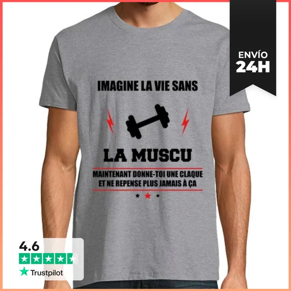 Camiseta Hombre Clásica Camisa De La Vida Sin Muscu, Culturismo.