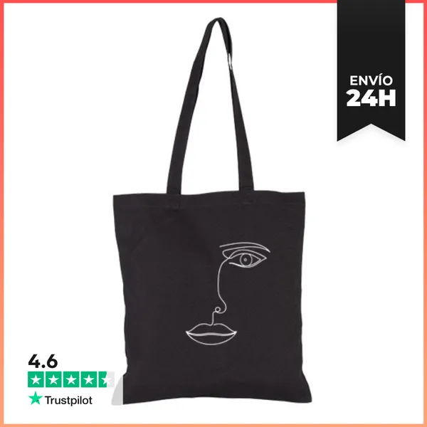 Bolsa De Tela Cara De Mujer De Estilo De Línea LaTostadora