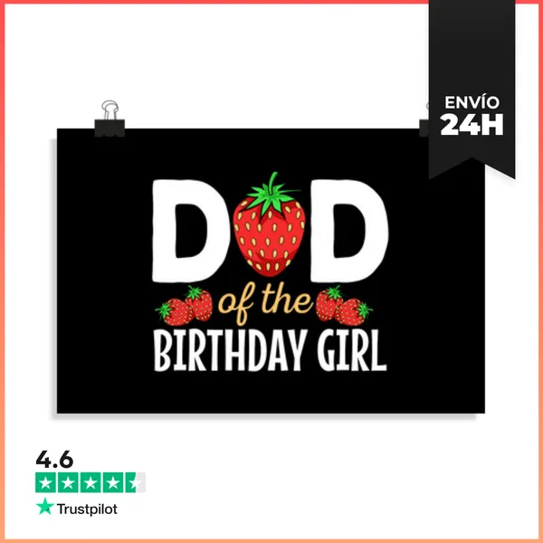 Póster Horizontal Papá De La Niña De Cumpleaños LaTostadora