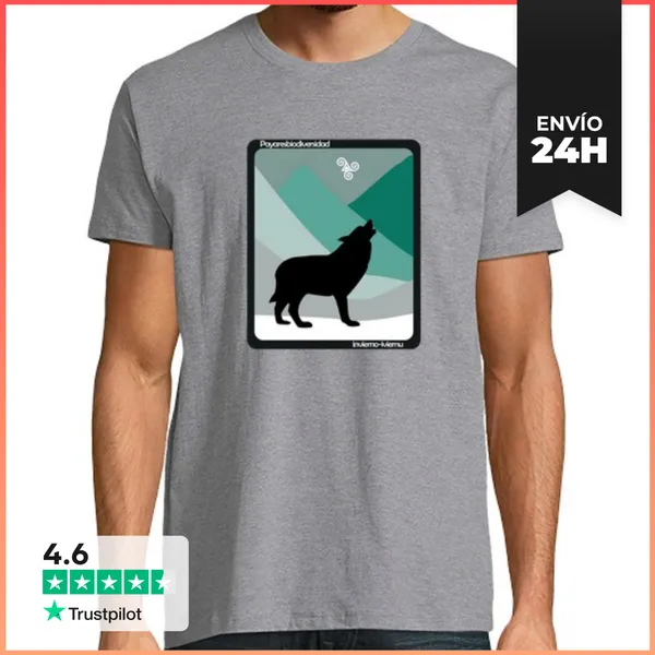 Camiseta Hombre Clásica Invierno Payares Lobo LaTostadora