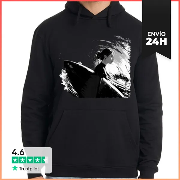 Sudadera Unisex Con Capucha Free Style. Surfera. LaTostadora