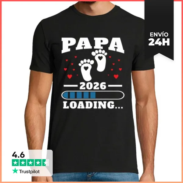 Camiseta Hombre Clásica Papá 2026 Regalo Del Día Del Padre