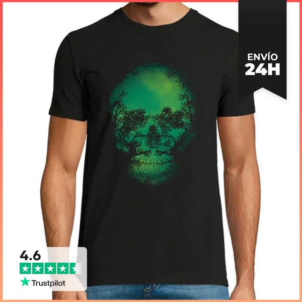 Camiseta Hombre Clásica Skull Forest LaTostadora