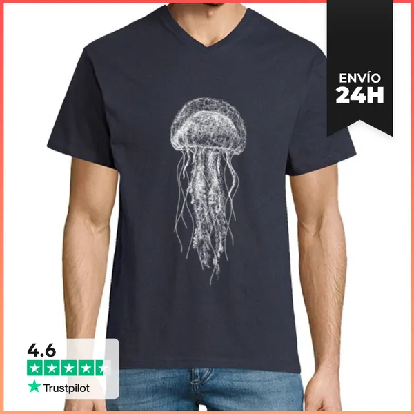 Camiseta Hombre, Cuello Pico Medusa Garabato LaTostadora