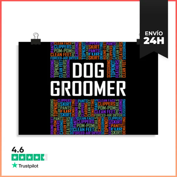 Póster Horizontal Regalos De Palabras Para Peluqueros De Perros