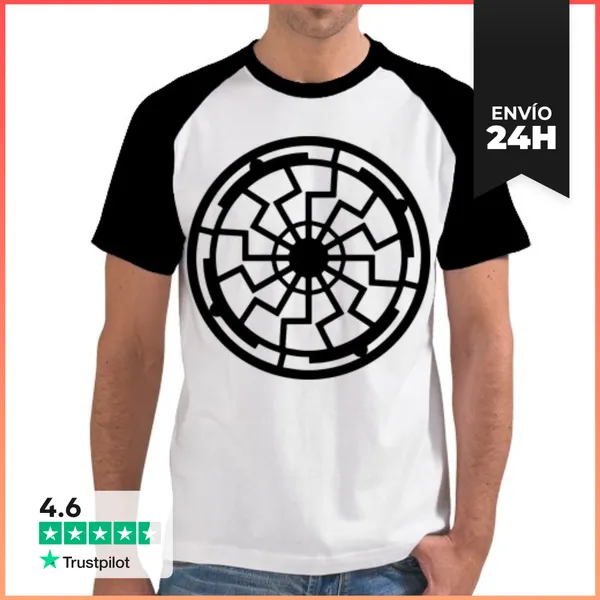 Camiseta Hombre, Estilo Béisbol Círculo De Cultivos De Espiral