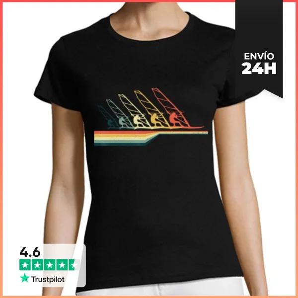 Camiseta Mujer Clásica Windsurf Deportes Acuáticos Tabla De Su