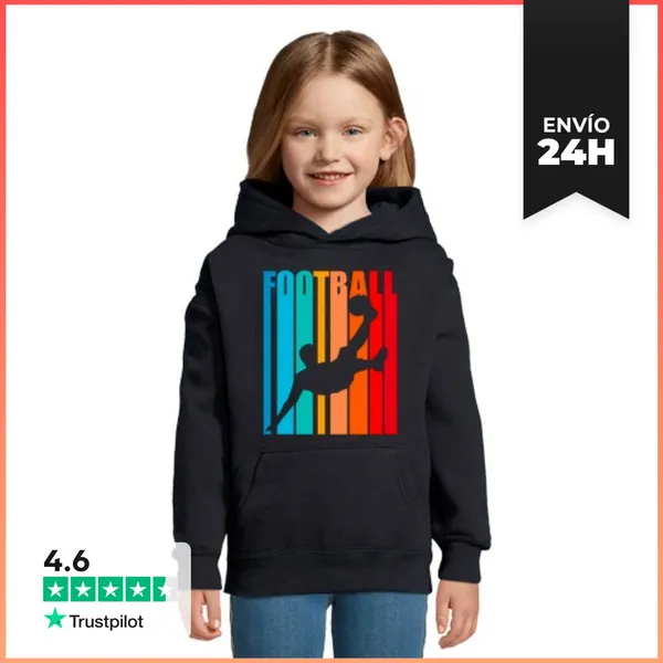 Sudadera Para Niños Con Capucha Jugador De Fútbol Colorido
