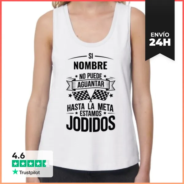 Camiseta Mujer Sin Mangas, Loose Fit Carrera Nombre Personalizado