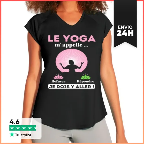 Camiseta Deportiva Mujer Yoga Yoga Me Está Llamando Esposa Regal