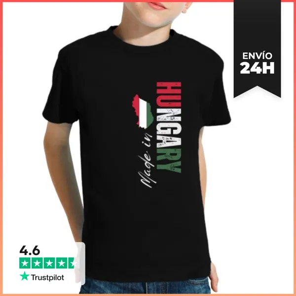 Camiseta Clásica Para Niños Hecho En Hungría, Orgullo Húngaro
