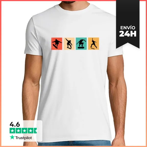 Camiseta Hombre Clásica Divertidísimas Patinador Niñas Patinador