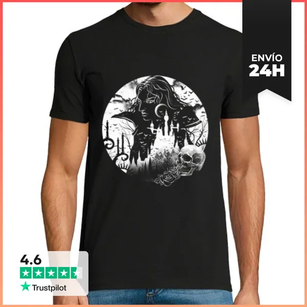 Camiseta Hombre Clásica Camiseta Mens Castillo De Vampiro