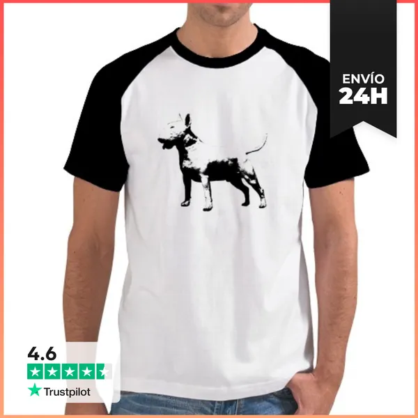 Camiseta Hombre, Estilo Béisbol Bull Terrier LaTostadora