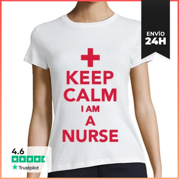 Camiseta Mujer Clásica Mantener La Calma Im Una Enfermera