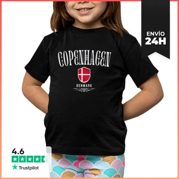Camiseta Clásica Para Niños Amo Copenhague, Recuerdo De