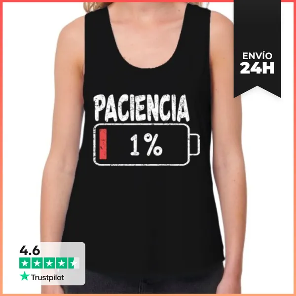 Camiseta Mujer Sin Mangas, Loose Fit Paciencia En 1 Regalo