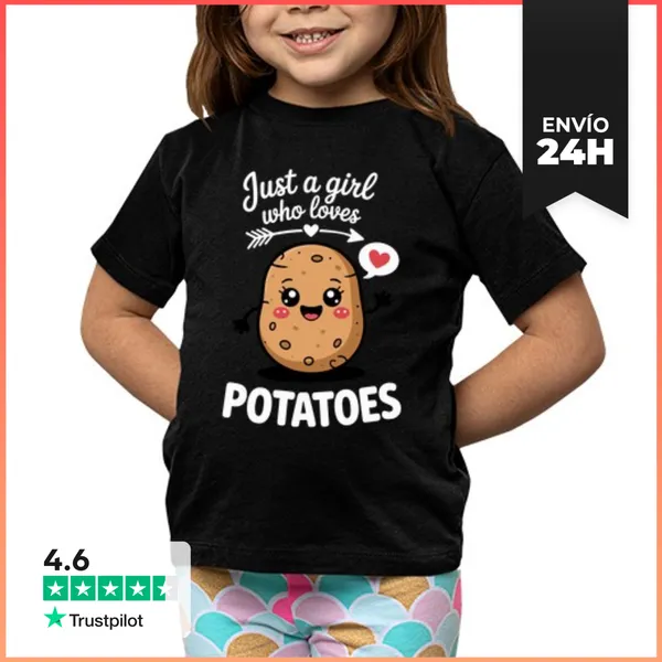 Camiseta Clásica Para Niños Solo Una Chica Que Ama Las Papas