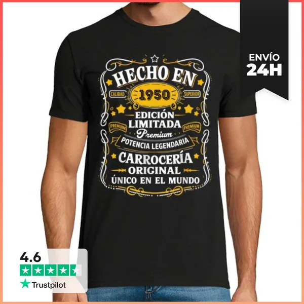Camiseta Hombre Clásica Hecho En 1950 Edición Limitada Regalo