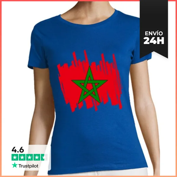 Camiseta Mujer Clásica Bandera Marruecos LaTostadora