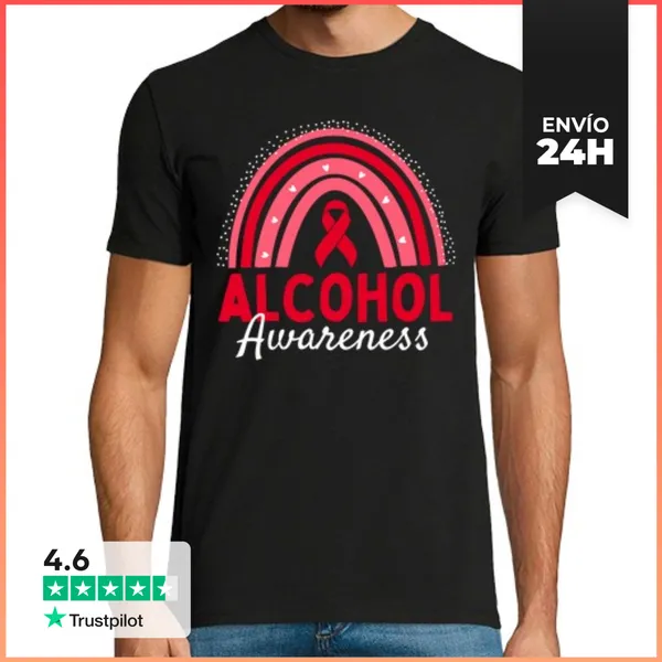 Camiseta Hombre Clásica Arcoíris Bohemio De Concienciación Sobr