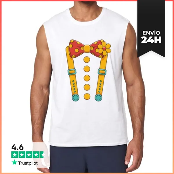 Camiseta Sin Mangas Diseño De Disfraz De Payaso Divertido