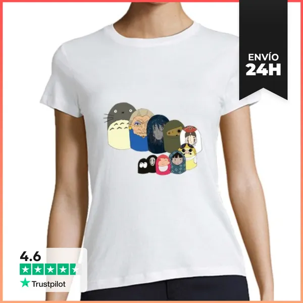Camiseta Mujer Clásica Muñecas Rusas Gibli LaTostadora