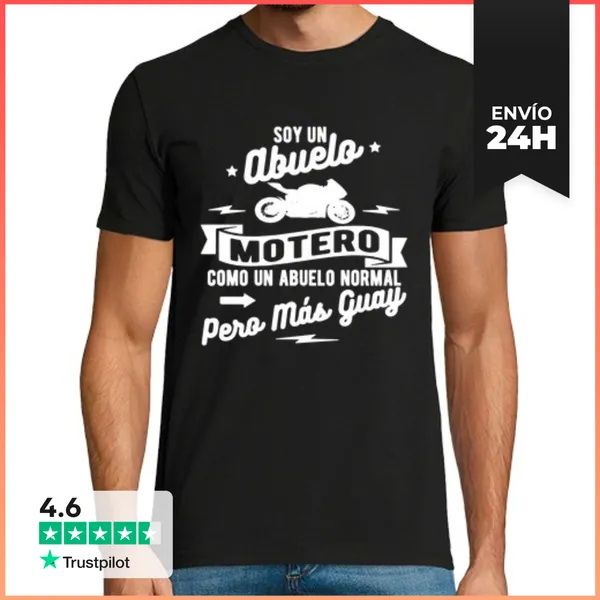 Camiseta Hombre Clásica Soy Un Abuelo Motero LaTostadora