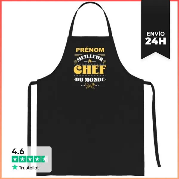 Delantal PRÉNOM Meilleur Chef Du Monde LaTostadora
