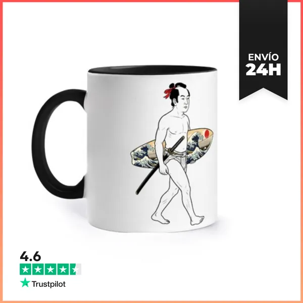 Taza De Colores Samurái Surfista LaTostadora