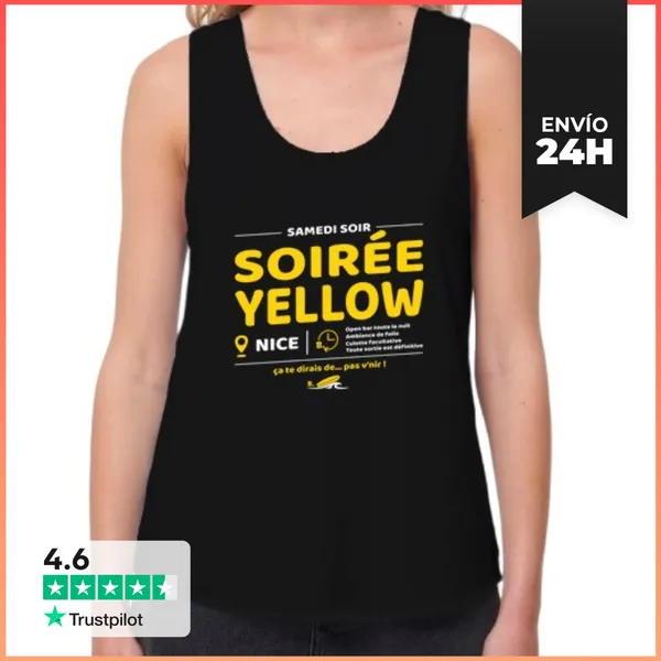 Camiseta Mujer Sin Mangas, Loose Fit Soiree Amarilla Soirees
