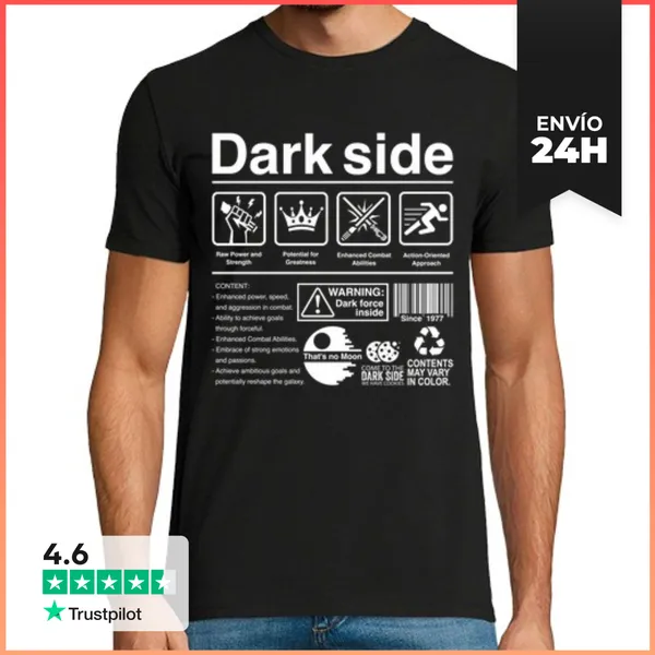 Camiseta Hombre Clásica Dark Side Label LaTostadora